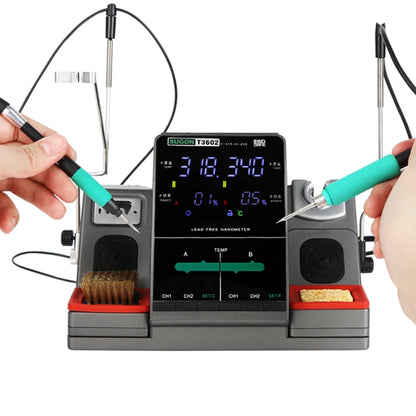 SUGON T3602 220V 240W Dual Station Nano Electric Soldering Station with Double Handle, EU Plug - Electric Soldering Iron by SUGON | Online Shopping UK | buy2fix