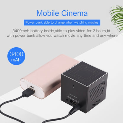 C80 DLP portable HD Projector 120-inch Giant Screen Projector Blu-ray 4K, Android 7.1.2, 2GB + 16GB US Plug - Consumer Electronics by buy2fix | Online Shopping UK | buy2fix