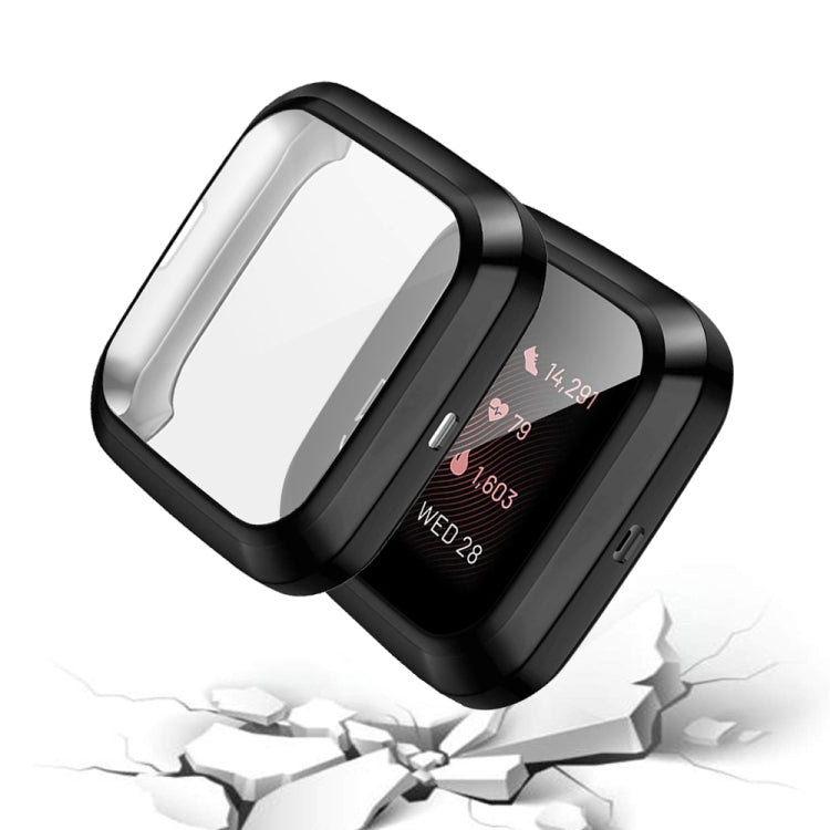 For Fitbit versa 2 Plating TPU All-inclusive Protective Shell(Black) - Smart Wear by buy2fix | Online Shopping UK | buy2fix