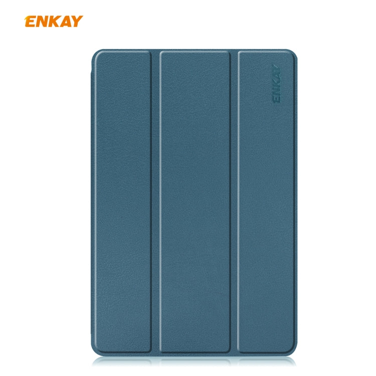 For Samsung Galaxy Tab S6 Lite P610 / P615 / Tab S6 Lite 2022 / P613 / P619 ENKAY Leather Smart Tablet Case with Pen Slot(Dark Blue) - Tab S6 Lite P610 / P615 by ENKAY | Online Shopping UK | buy2fix