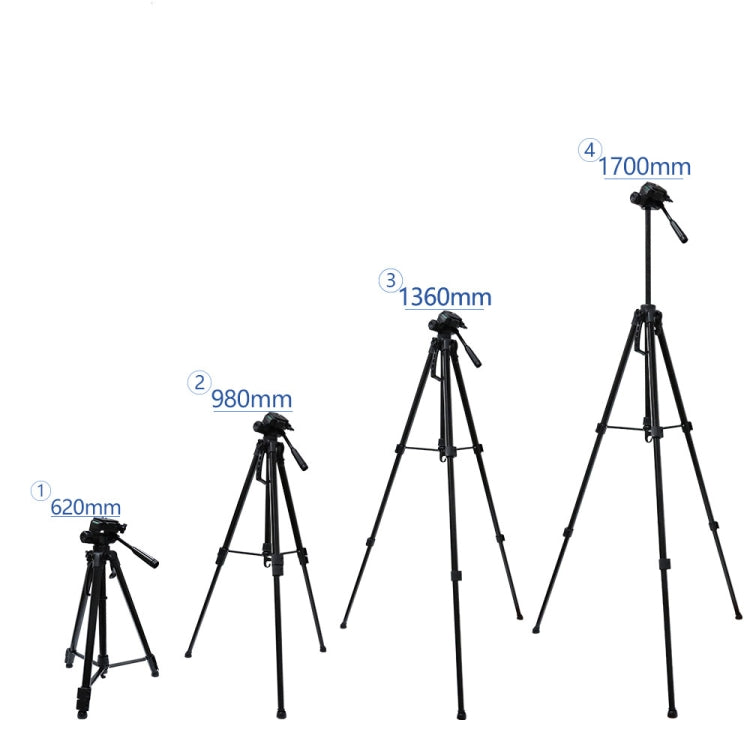 L-3600 Live Tripod with Three-Dimensional Damping Gimbal  Detachable Quick Release Plate  Height Adjustment 62-170cm for SLR Camera  Live Light  Projector ( Black) - Camera Accessories by buy2fix | Online Shopping UK | buy2fix