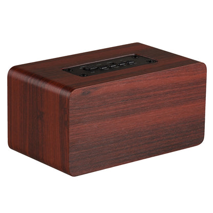 W5 Portable HiFi Shock Bass Wooden Bluetooth Speaker(Dark Brown) - Mini Speaker by buy2fix | Online Shopping UK | buy2fix