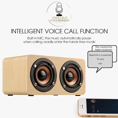 W5 Portable HiFi Shock Bass Wooden Bluetooth Speaker(Dark Brown) - Mini Speaker by buy2fix | Online Shopping UK | buy2fix