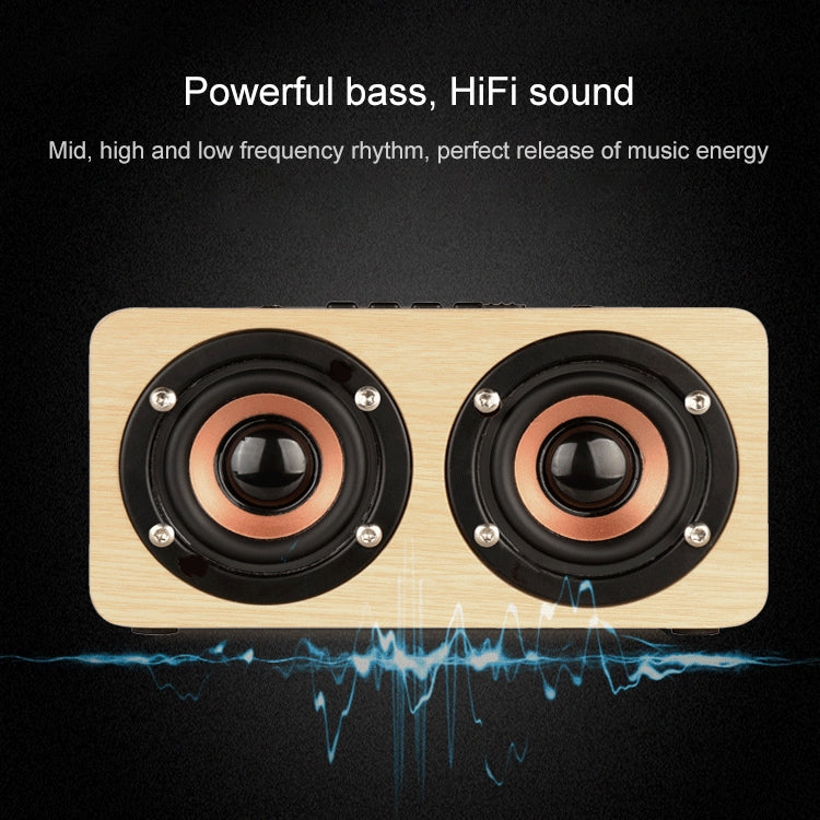 W5 Portable HiFi Shock Bass Wooden Bluetooth Speaker(Dark Brown) - Mini Speaker by buy2fix | Online Shopping UK | buy2fix