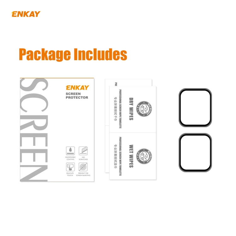 For Apple Watch 6/5/4/SE 40mm 2 PCS ENKAY Hat-Prince 3D Full Screen Soft PC Edge + PMMA HD Screen Protector Film - Smart Wear by ENKAY | Online Shopping UK | buy2fix