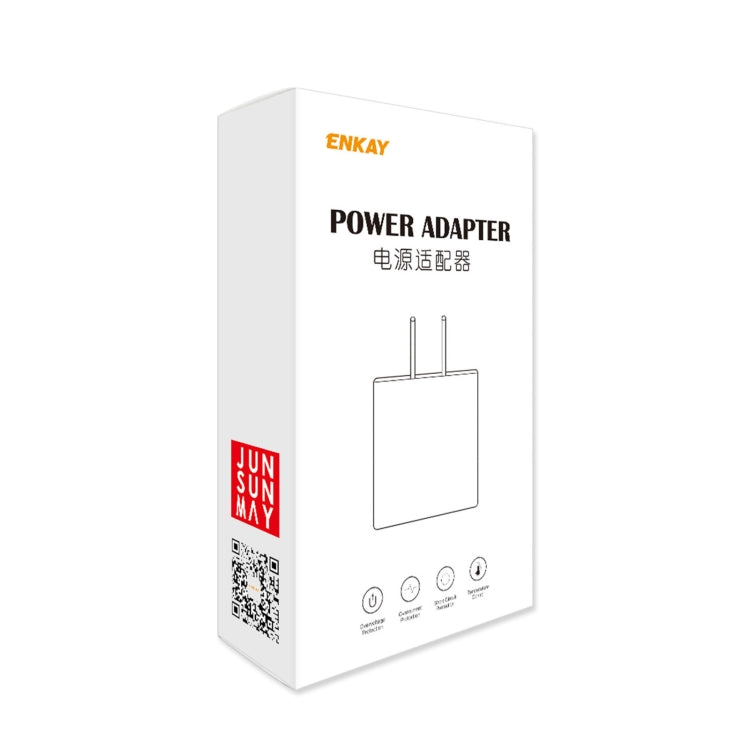 ENKAY Hat-Prince U036 18W 3A QC3.0 Fast Charging Power Adapter US Plug Portable Travel Charger With 3A 1m Type-C Cable - Mobile Accessories by ENKAY | Online Shopping UK | buy2fix