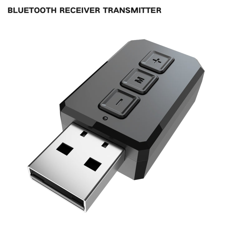 RT02 USB Bluetooth Audio Adapter Receives Transmits 2-in-1 Bluetooth 5.0 Hands-free Talk Car Bluetooth Receiver - Apple Accessories by buy2fix | Online Shopping UK | buy2fix