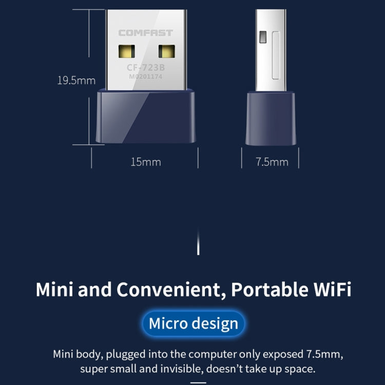 COMFAST CF-723B Mini 2 in 1 USB Bluetooth WiFi Adapter 150Mbps Wireless Network Card Receiver - USB Network Adapter by COMFAST | Online Shopping UK | buy2fix