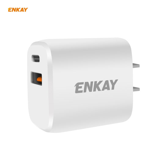 ENKAY Hat-Prince U090 20W PD + QC 3.0 Portable Dual Ports Fast Charging Travel Charger Power Adapter, US Plug - Mobile Accessories by ENKAY | Online Shopping UK | buy2fix