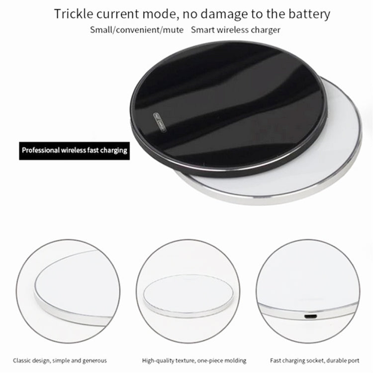 WX-69 10W Ultra-thin Wireless Charger Mirror Wireless Charger for Mobile Phone(White) - Apple Accessories by buy2fix | Online Shopping UK | buy2fix
