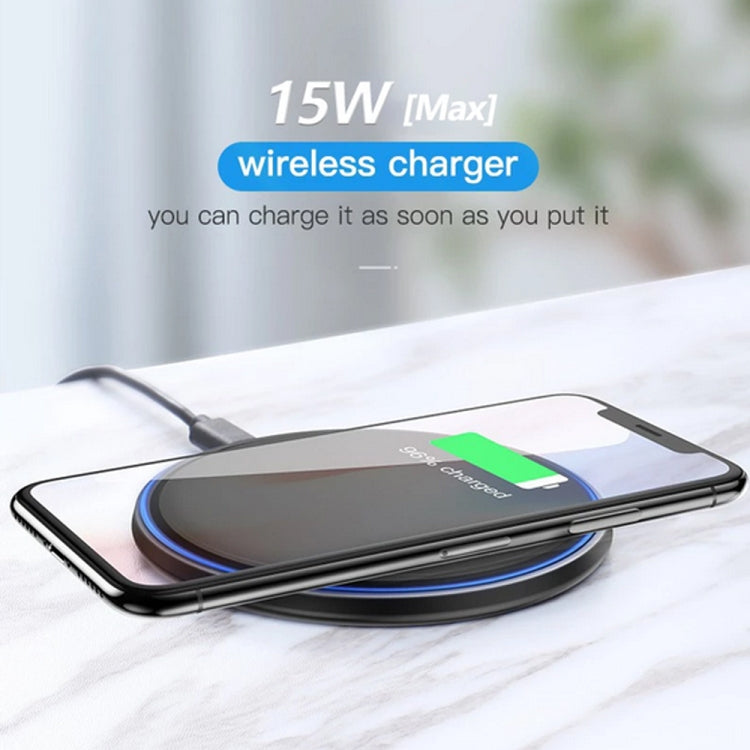 WX-70 15W Ultra-thin Wireless Charger Mirror Wireless Charger for Mobile Phone(Black) - Apple Accessories by buy2fix | Online Shopping UK | buy2fix