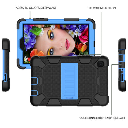 For Samsung Galaxy Tab A7 Lite T220 / T225 Two-Color Robot Shockproof Silicone + PC Protective Case with Holder(Black+Blue) - Samsung Accessories by buy2fix | Online Shopping UK | buy2fix