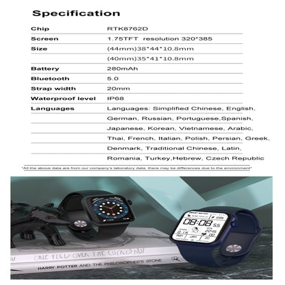 DT100pro 1.75 inch Color Screen Smart Watch IP68 Waterproof,Support Bluetooth Call/Heart Rate Monitoring/Sleep Monitoring/Blood Oxygen Monitoring/ECG Monitoring(Blue) - Smart Wear by buy2fix | Online Shopping UK | buy2fix