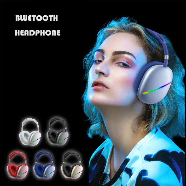 AKZ MAX10 Head-mounted RGB Wireless Bluetooth Music Headset With Microphone, Supports TF Card(Gold) - Headset & Headphone by buy2fix | Online Shopping UK | buy2fix