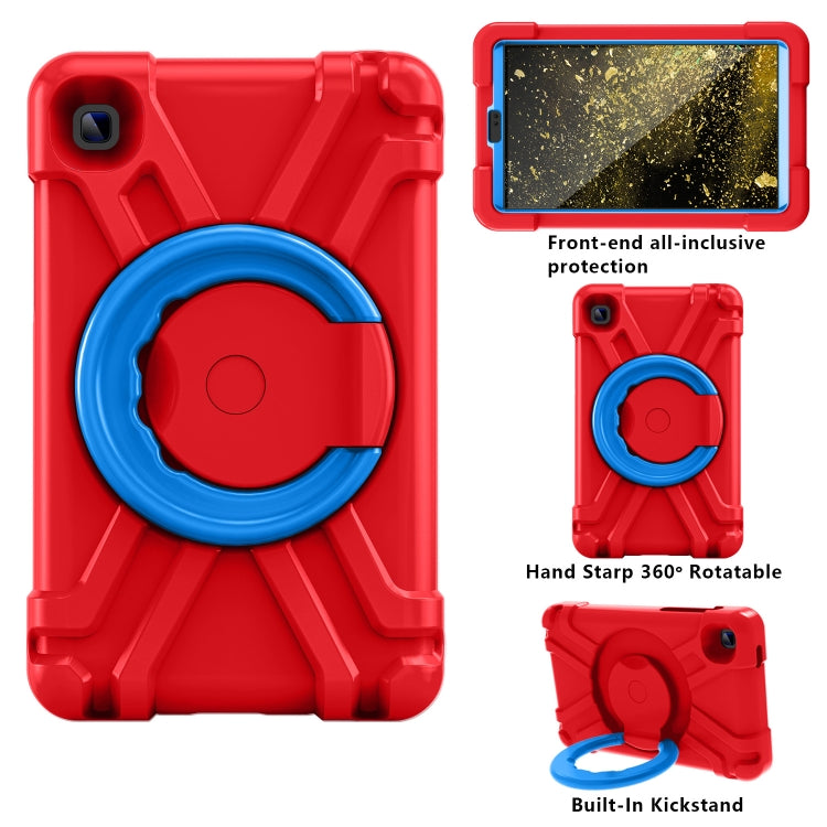 For Galaxy Tab A7 Lite T220/T225 PC + Silicone Shockproof Combination Case with 360 Degree Rotating Holder & Handle(Red+Blue) - Tab A7 Lite T220 / T225 by buy2fix | Online Shopping UK | buy2fix