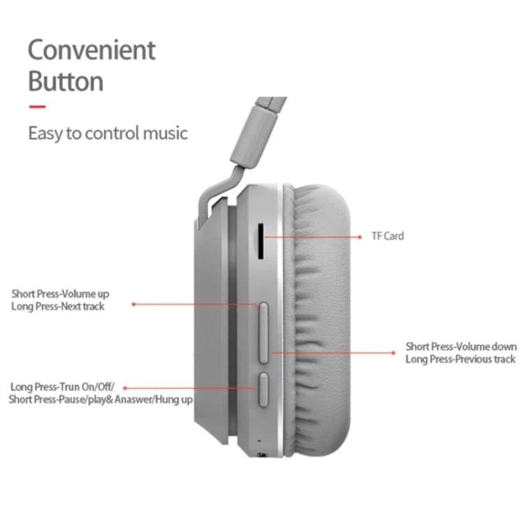 P2 Foldable Stereo Bluetooth Wireless Headset Built-in Mic for PC / Cell Phones(White) - Apple Accessories by buy2fix | Online Shopping UK | buy2fix