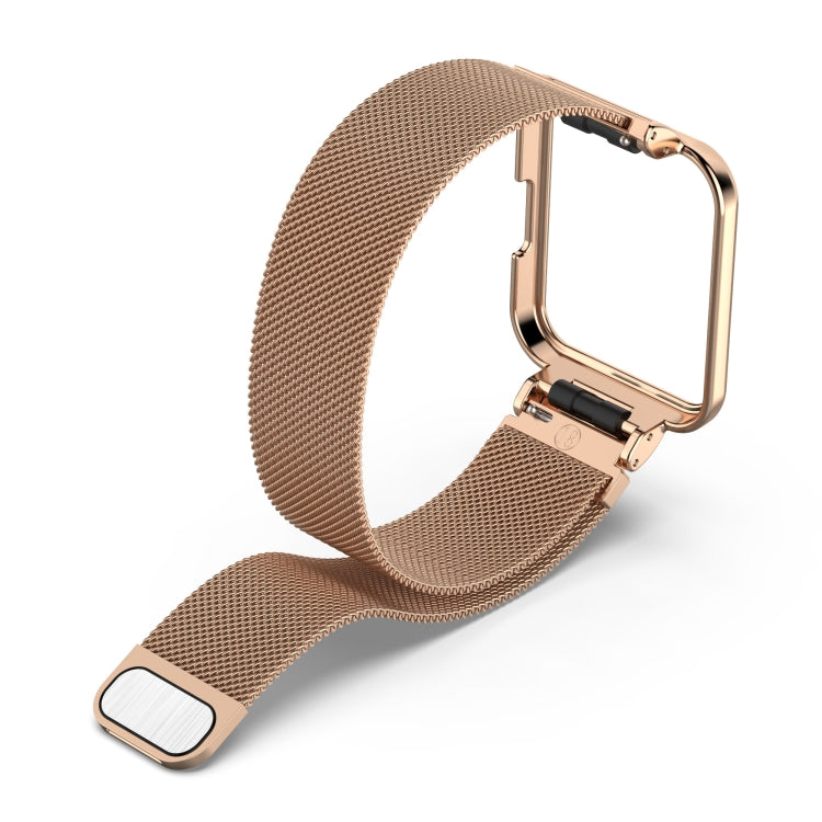 For Xiaomi Redmi Watch 2 Lite 2 in 1 Milano Metal Watch Band with Watch Frame(Rose Gold) - Watch Bands by buy2fix | Online Shopping UK | buy2fix