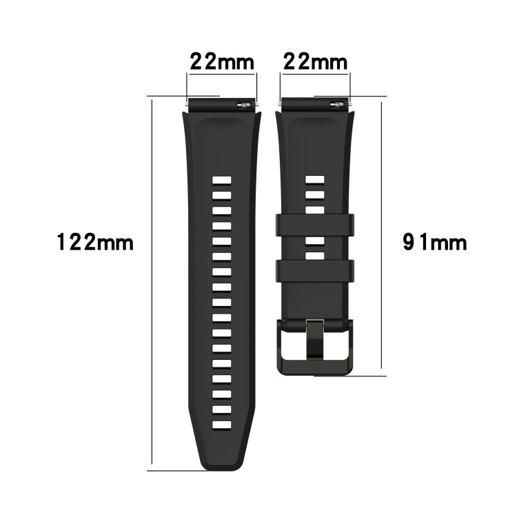 For Huawei Watch GT2 46MM 22mm Vertical Silicone Watch band(Black) - Watch Bands by buy2fix | Online Shopping UK | buy2fix