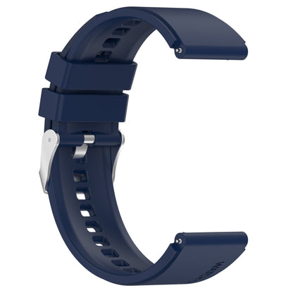 For Huawei Watch GT 3 Pro 46mm 22mm Protruding Head Silver Buckle Silicone Watch Band(Dark Blue) - Smart Wear by buy2fix | Online Shopping UK | buy2fix