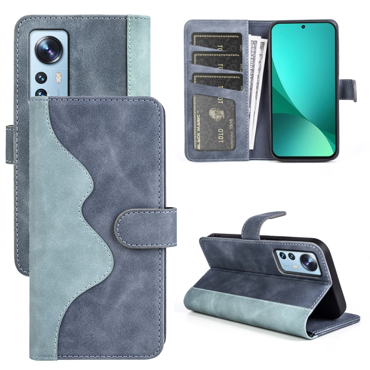 For Xiaomi 12 Stitching Horizontal Flip Leather Phone Case(Blue) - Xiaomi Accessories by buy2fix | Online Shopping UK | buy2fix