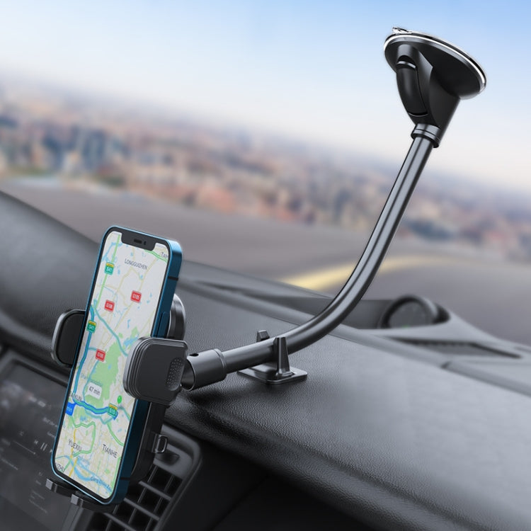 A190+X35 Car Phone Holder Windshield Sucker Mount Bendable Long Arm Stand - In Car by buy2fix | Online Shopping UK | buy2fix