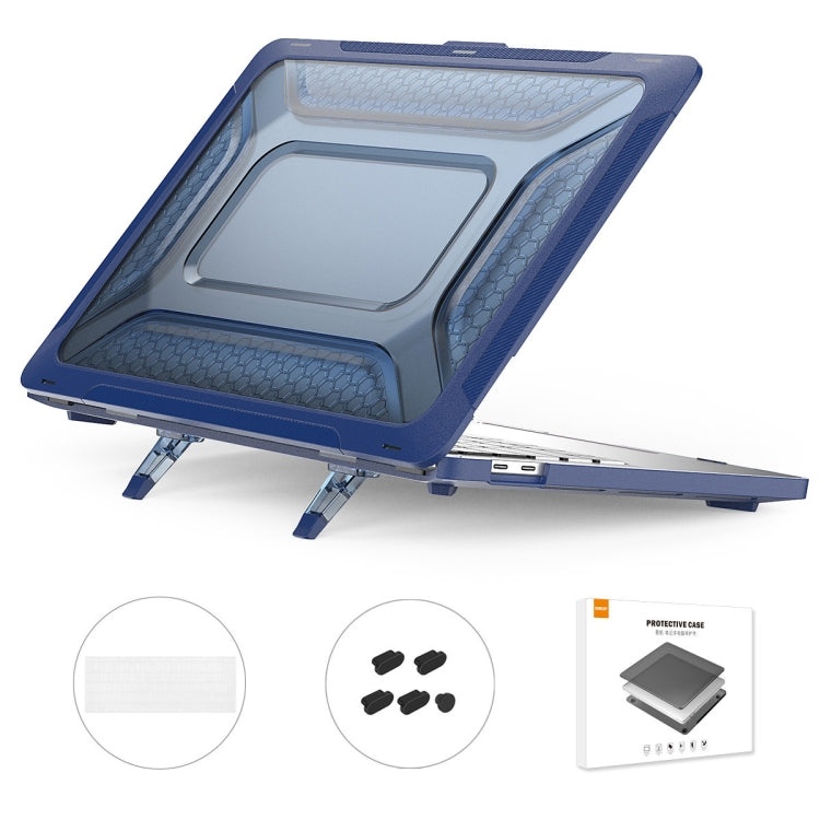 For MacBook Pro 13.3 A1706/A1989/A2159 ENKAY Hat-Prince 3 in 1 Protective Bracket  Case Cover Hard Shell with TPU Keyboard Film / Anti-dust Plugs, Version:EU(Blue) - MacBook Pro Cases by ENKAY | Online Shopping UK | buy2fix