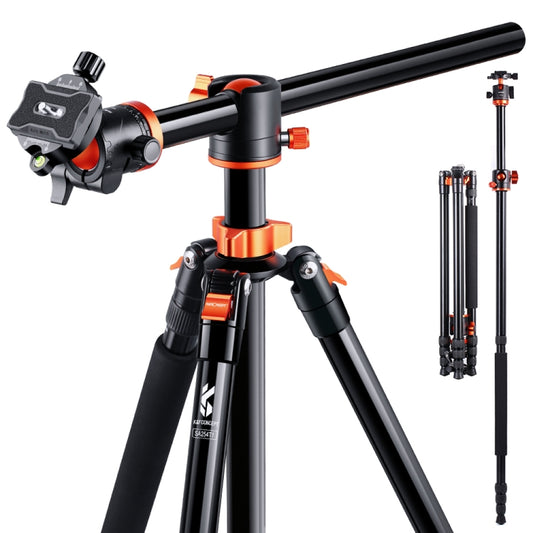 K&F CONCEPT  KF09.086V1 94 inch Overhead Camera Tripod Lightweight Travel Tripod with Detachable Monopod - Camera Accessories by K&F | Online Shopping UK | buy2fix