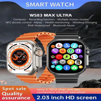 WS83 MAX ULTRA 2.03 inch Color Screen Smart Watch,Support Heart Rate Monitoring / Blood Pressure Monitoring(Black) - Smart Wear by buy2fix | Online Shopping UK | buy2fix