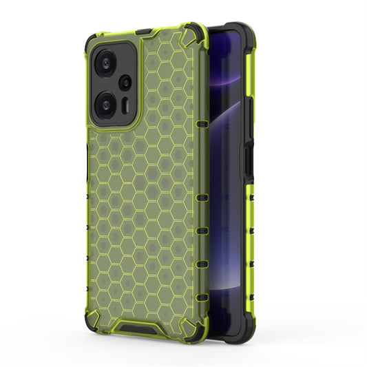 For Xiaomi Poco F5 Shockproof Honeycomb Phone Case(Green) - Xiaomi Cases by buy2fix | Online Shopping UK | buy2fix