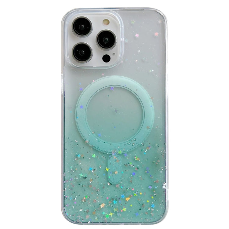 For iPhone 14 Pro Max MagSafe Glitter Hybrid Clear TPU Phone Case(Green) - iPhone 14 Pro Max Cases by buy2fix | Online Shopping UK | buy2fix