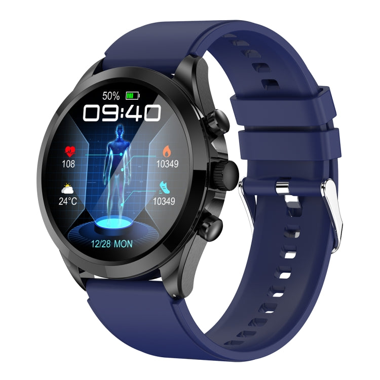 ET440 1.39 inch Color Screen Smart Silicone Strap Watch,Support Heart Rate / Blood Pressure / Blood Oxygen / Blood Glucose Monitoring(Blue) - Smart Watches by buy2fix | Online Shopping UK | buy2fix