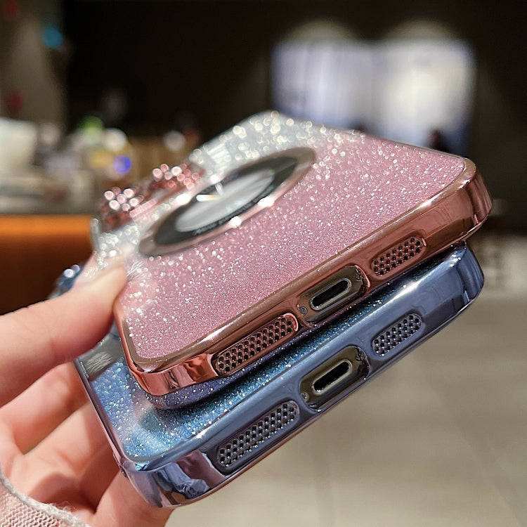 For iPhone 11 Pro Max MagSafe Gradient Glitter Electroplating TPU Phone Case(Blue) - iPhone 11 Pro Max Cases by buy2fix | Online Shopping UK | buy2fix