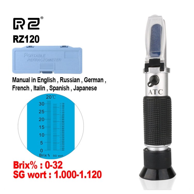 RZ120 Genuine Refractometer Beer Brix Wort Sugar Alcohol Specific Gravity Handheld Tool Hydrometer - Consumer Electronics by buy2fix | Online Shopping UK | buy2fix