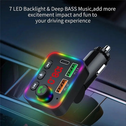 P4 Car FM Transmitter PD Fast Charger Car Charger Support U Disk Bluetooth Hands-free Calling - Car Charger by buy2fix | Online Shopping UK | buy2fix