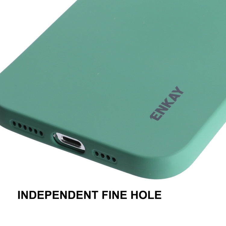 For iPhone 15 Pro Max ENKAY Liquid Silicone Soft Shockproof Phone Case(Dark Green) - iPhone 15 Pro Max Cases by ENKAY | Online Shopping UK | buy2fix