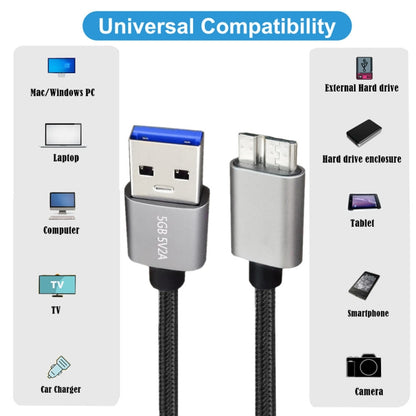 JUNSUNMAY USB 3.0 Male to Micro-B Cord Cable Compatible with Samsung Camera Hard Drive, Length:0.3m - USB Cable by JUNSUNMAY | Online Shopping UK | buy2fix