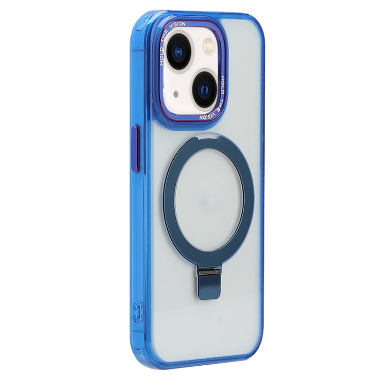 For iPhone 14 Starlink Stand Clear Magsafe Phone Case(Blue) - iPhone 14 Cases by buy2fix | Online Shopping UK | buy2fix