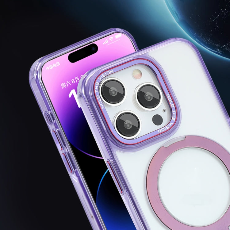 For iPhone 13 Pro Starlink Stand Clear Magsafe Phone Case(Purple) - iPhone 13 Pro Cases by buy2fix | Online Shopping UK | buy2fix