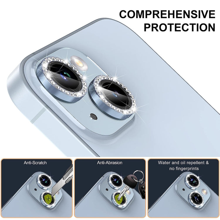 For iPhone 15 / 15 Plus ENKAY AR Anti-reflection Individual Diamond Ring Camera Lens Glass Full Film(Black) - iPhone 15 Tempered Glass by ENKAY | Online Shopping UK | buy2fix