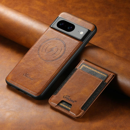 For Google Pixel 6 Suteni H17 Oil Eax Leather Detachable Wallet Phone Case(Brown) - Google Cases by Suteni | Online Shopping UK | buy2fix