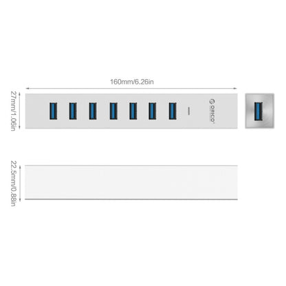 ORICO ASH7-U3 Aluminum Alloy 7 Ports USB 3.0 HUB - USB 3.0 HUB by ORICO | Online Shopping UK | buy2fix