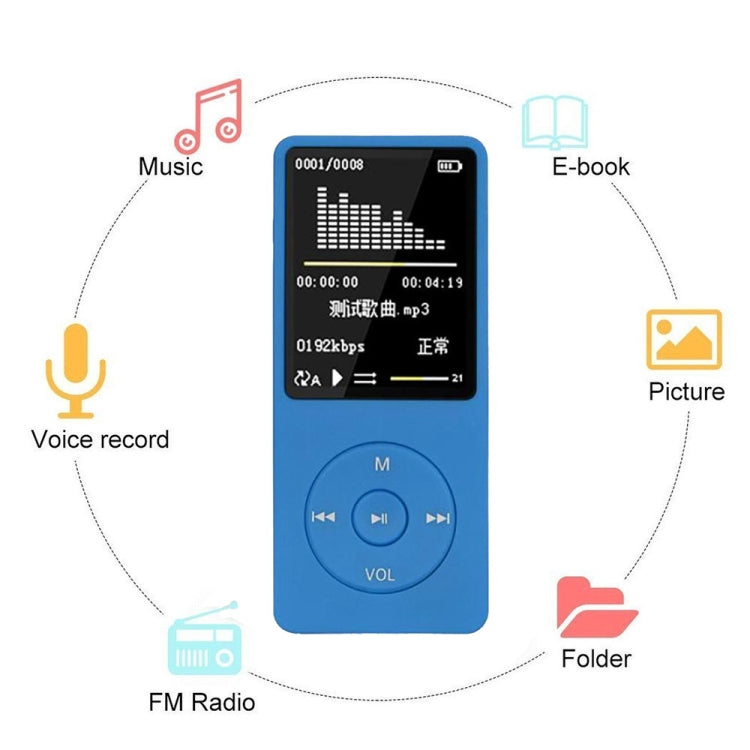 Fashion Portable LCD Screen FM Radio Video Games Movie MP3 MP4 Player Mini Walkman, Memory Capacity:4GB(Blue) - Consumer Electronics by buy2fix | Online Shopping UK | buy2fix