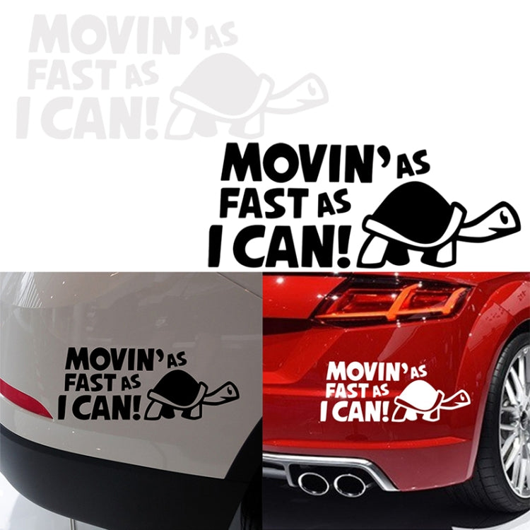 10 PCS Moving As Fast as I Can Pattern Reflective Decal Car Sticker, Size: 14.8x6cm(Silver) - Decorative Sticker by buy2fix | Online Shopping UK | buy2fix