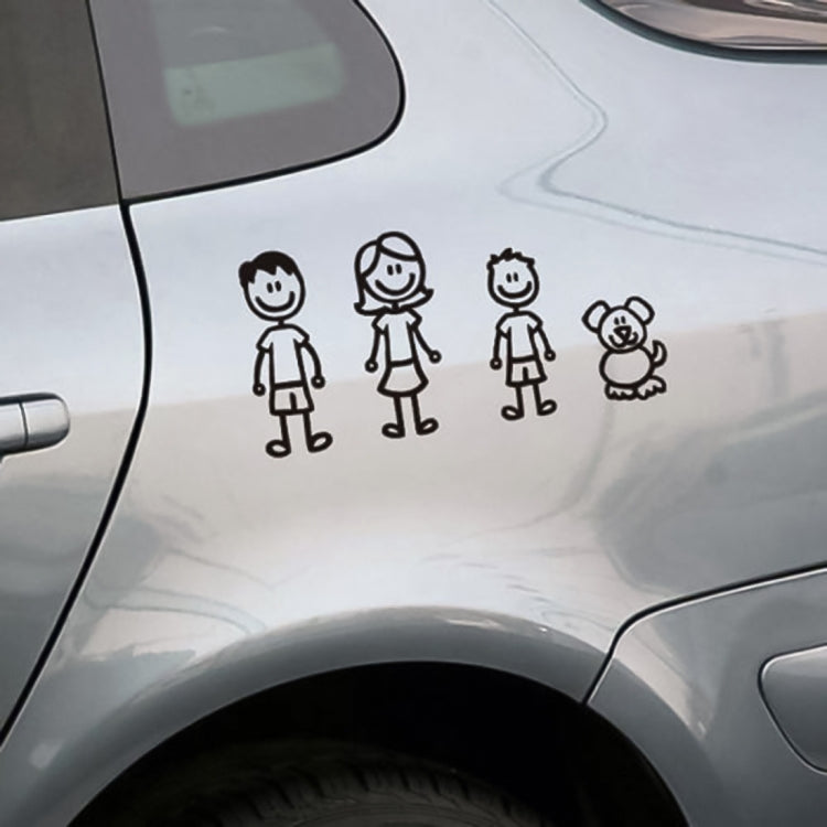 10 PCS Family Member Pattern Vinyl Decorative Auto Decal Cartoon Car Sticker (Black) - Decorative Sticker by buy2fix | Online Shopping UK | buy2fix