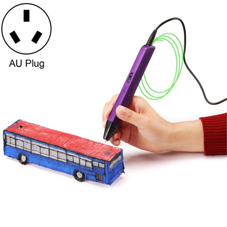 RP800A Childrens Educational Toys 3D Printing Pen, Plug Type:AU Plug(Purple) - Consumer Electronics by buy2fix | Online Shopping UK | buy2fix