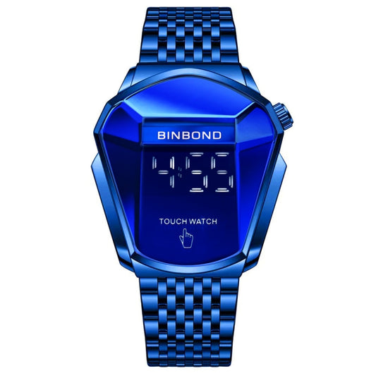 BINBOND Locomotive Concept Touch Screen Steel Belt Watch Men Live Black Technology Watch(Blue Steel Blue) - Metal Strap Watches by BINBOND | Online Shopping UK | buy2fix