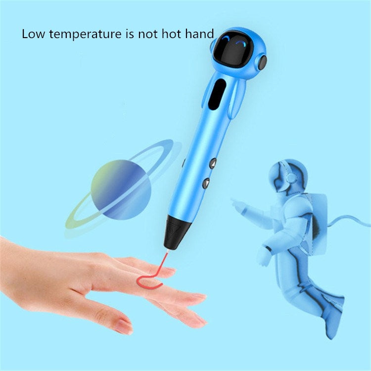 Astronaut 3D Printing Pen Low Temperature Intelligent Wireless Stereo Graffiti Painting Children 3D Brush, Battery Capacity:1000 mAH(White) - Consumer Electronics by buy2fix | Online Shopping UK | buy2fix