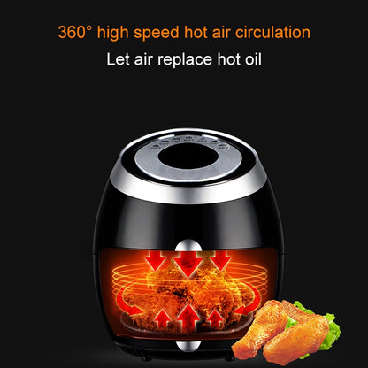 Automatic Electric Fryer  Smokeless Multifunctional Grill Household Intelligent Touch Screen Air Fried Pot 110V(Black) - Home & Garden by buy2fix | Online Shopping UK | buy2fix