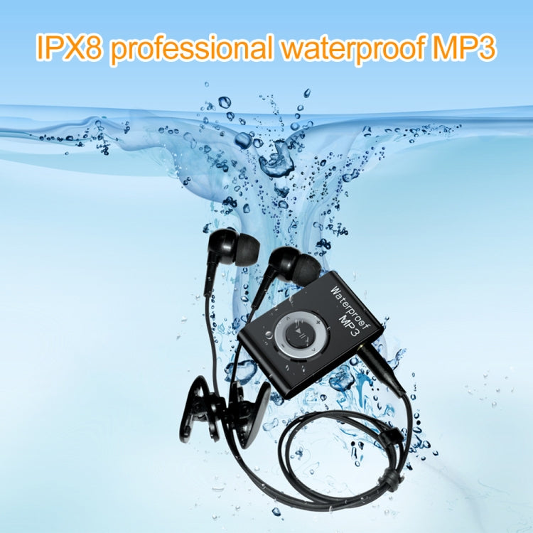 C26 IPX8 Waterproof Swimming Diving Sports MP3 Music Player with Clip & Earphone, Support FM, Memory:4GB(Blue) - Consumer Electronics by buy2fix | Online Shopping UK | buy2fix