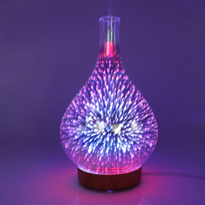 STB-XB10 3D Fireworks 7 Colors LED Night Light Air Humidifier Aroma Essential Oil Diffuser Mist Maker, Plug Type:UK Plug(Light Wood Grain) - Home & Garden by buy2fix | Online Shopping UK | buy2fix